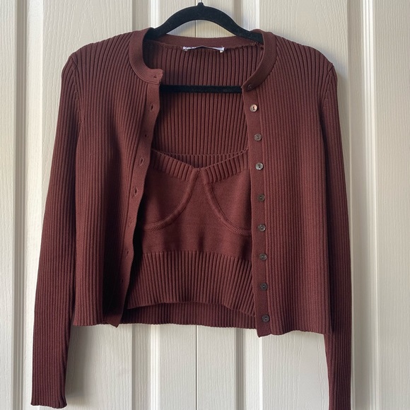 two piece set, perfect for fall 💕🍂 
- tank is a M, cardi is a L
- worn once - Picture 4 of 4